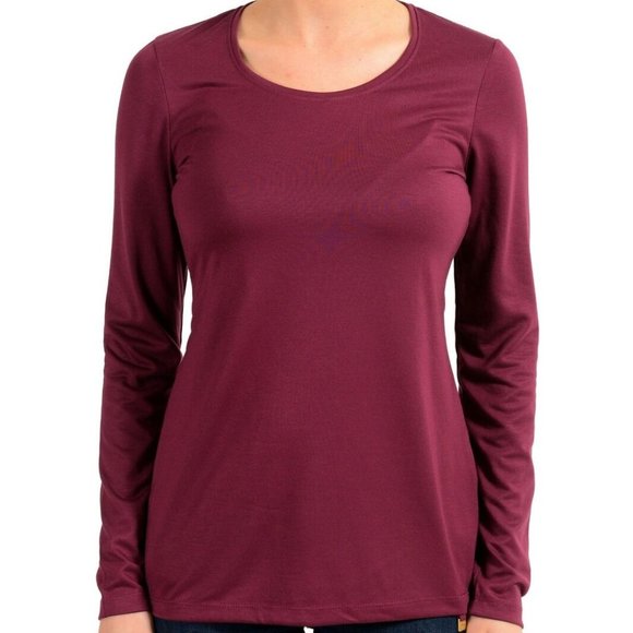Versace Jeans Women's Burgundy Crewneck Top - Picture 1 of 5